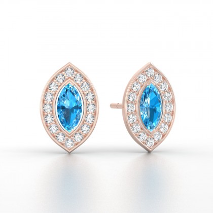 Gabrielle Boucles d'oreilles Marquises Topaze en Or rose 18k