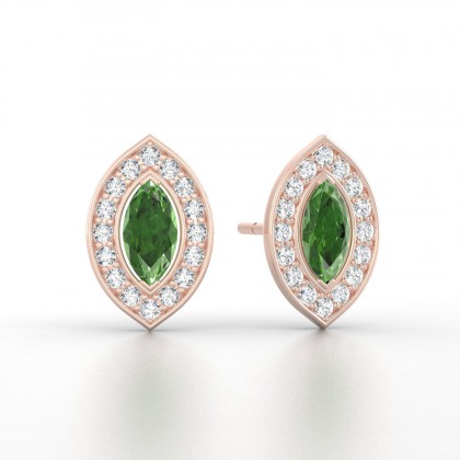 Gabrielle Boucles d'oreilles Marquises Tourmaline en Or rose 18k