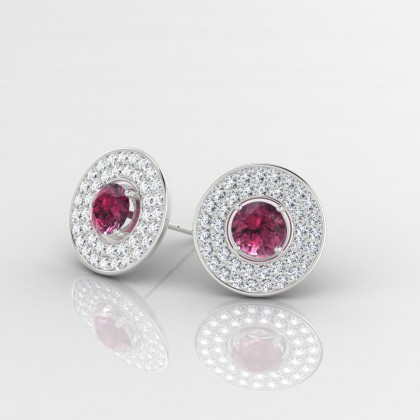Galaxie Boucles d'oreilles Grenat en Argent 925