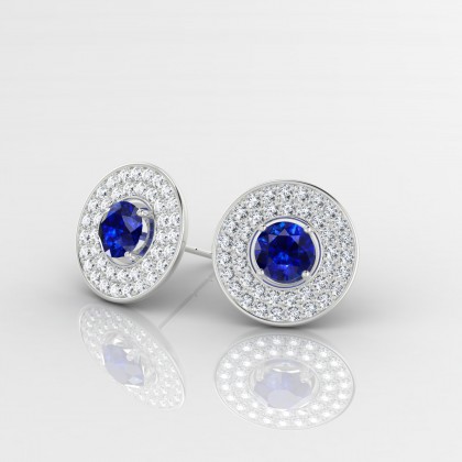 Galaxie Boucles d'oreilles Saphir en Or blanc 18k