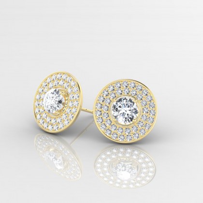 Galaxie Boucles d'oreilles Diamant en Or jaune 18k