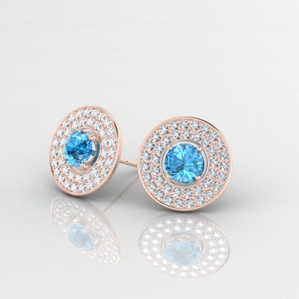 Galaxie Boucles d'oreilles Topaze en Or rose 18k