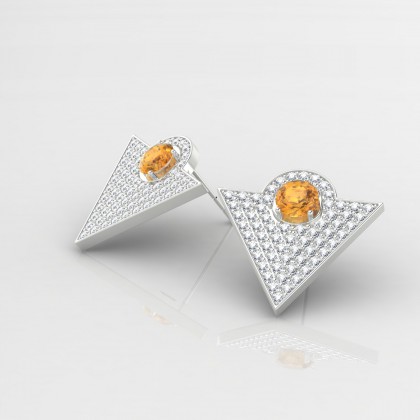 Georges Boucles d'oreilles Citrine en Argent 925