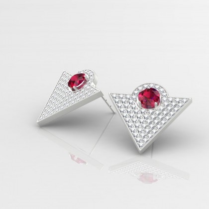 Georges Boucles d'oreilles Rubis en Argent 925