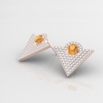 Georges Boucles d'oreilles Citrine en Or rose 18k