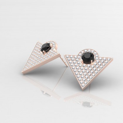 Georges Boucles d'oreilles Diamant noir en Or rose 18k
