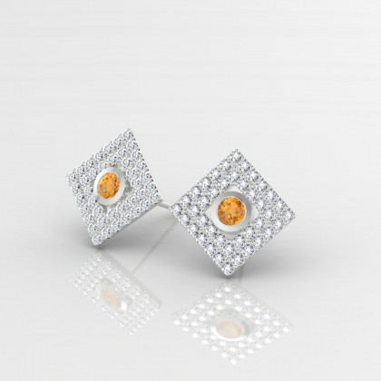 Georgette Boucles d'oreilles Citrine en Argent 925