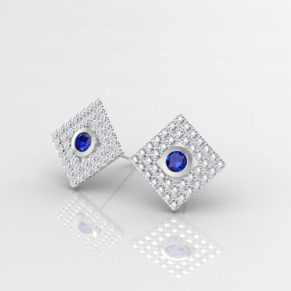 Georgette Boucles d'oreilles Saphir en Or blanc 18k