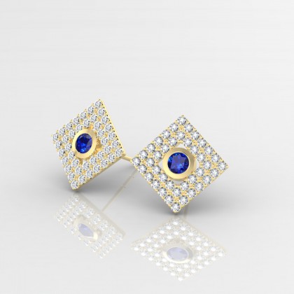 Georgette Boucles d'oreilles Saphir en Or jaune 18k