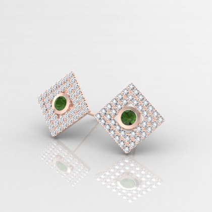 Georgette Boucles d'oreilles Tourmaline en Or rose 18k