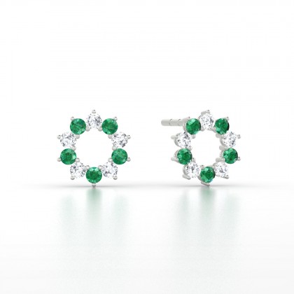 Georgia Boucles d'oreilles Emeraude en Argent 925