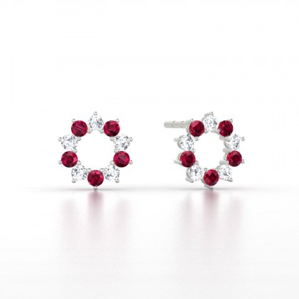 Georgia Boucles d'oreilles Rubis en Argent 925