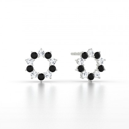 Georgia Boucles d'oreilles Diamant noir en Or blanc 18k