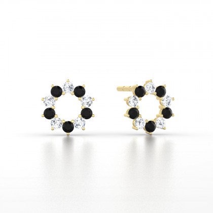 Georgia Boucles d'oreilles Diamant noir en Or jaune 18k