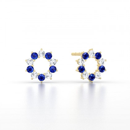 Georgia Boucles d'oreilles Saphir en Or jaune 18k