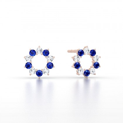 Georgia Boucles d'oreilles Saphir en Or rose 18k