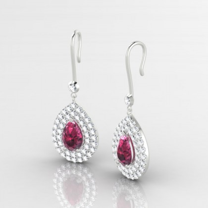 Gervaise Boucles d'oreilles Grenat en Argent 925