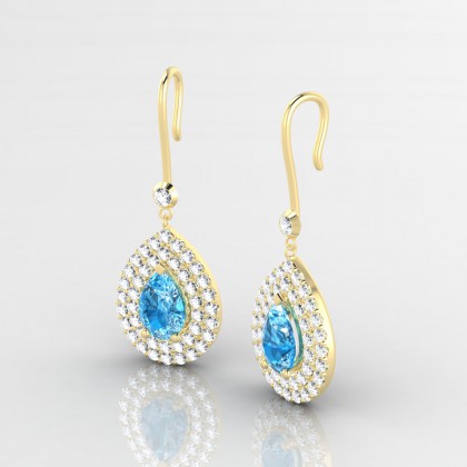 Gervaise Boucles d'oreilles Topaze en Or jaune 18k