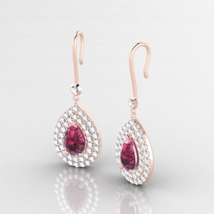 Gervaise Boucles d'oreilles Grenat en Or rose 18k