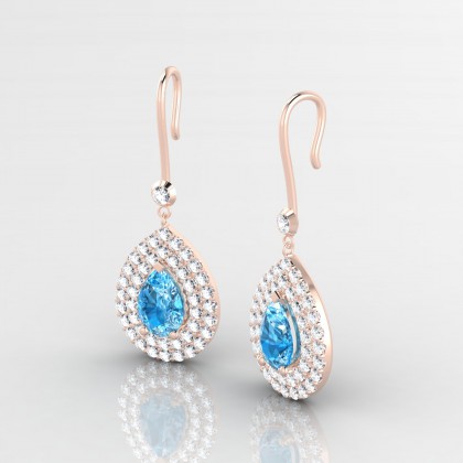 Gervaise Boucles d'oreilles Topaze en Or rose 18k