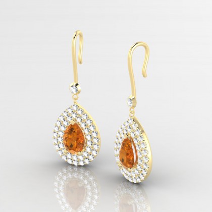 Gervaise Boucles d'oreilles Citrine en Or jaune 18k