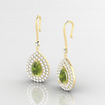 Gervaise Boucles d'oreilles Péridot en Or jaune 18k