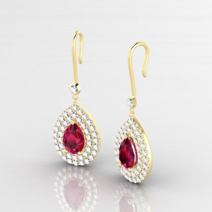 Gervaise Boucles d'oreilles Rubis en Or jaune 18k