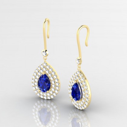 Gervaise Boucles d'oreilles Saphir en Or jaune 18k