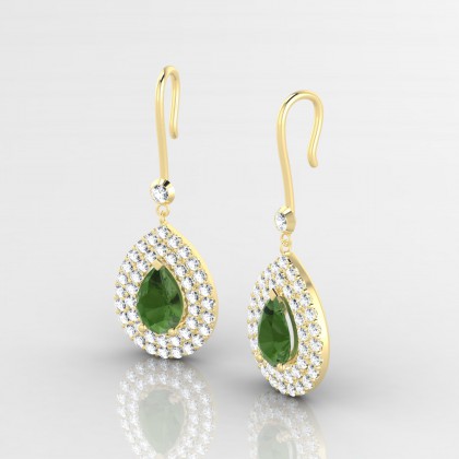 Gervaise Boucles d'oreilles Tourmaline en Or jaune 18k