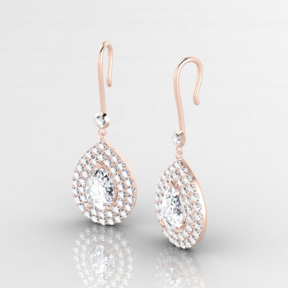 Gervaise Boucles d'oreilles Diamant en Or rose 18k