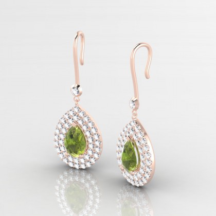 Gervaise Boucles d'oreilles Péridot en Or rose 18k