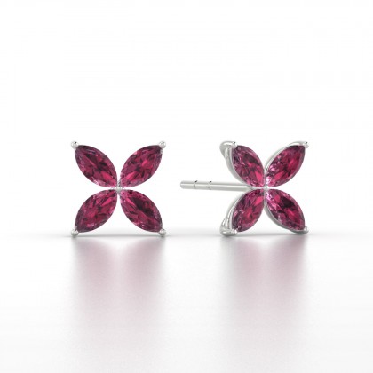 Gigi Boucles d'oreilles Marquises Grenat 1,20 carat en Argent 925