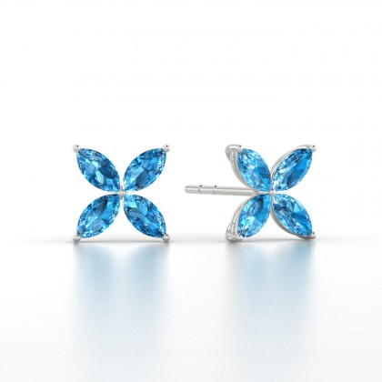 Gigi Boucles d'oreilles Marquises Topaze 1,04 carat en Argent 925