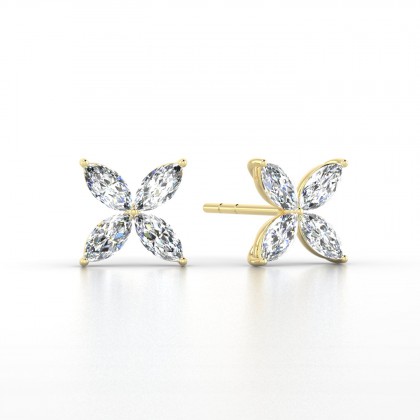 Gigi Boucles d'oreilles Marquises Diamant 0,80 carat en Or jaune 18k