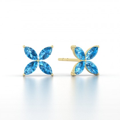 Gigi Boucles d'oreilles Marquises Topaze 1,04 carat en Or jaune 18k