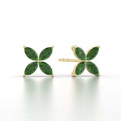 Gigi Boucles d'oreilles Marquises Tourmaline 0,88 carat en Or jaune 18k