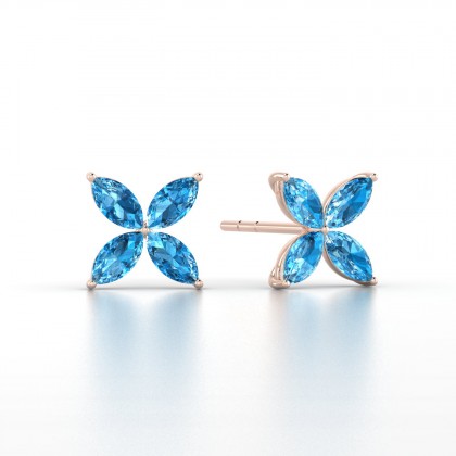Gigi Boucles d'oreilles Marquises Topaze 1,04 carat en Or rose 18k