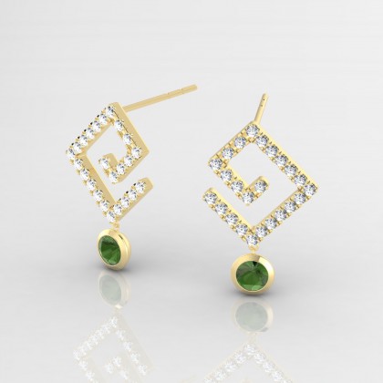 Ginger Boucles d'oreilles Tourmaline en Or jaune 18k
