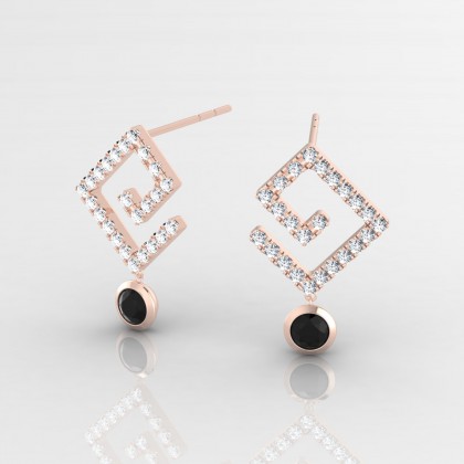 Ginger Boucles d'oreilles Diamant noir en Or rose 18k