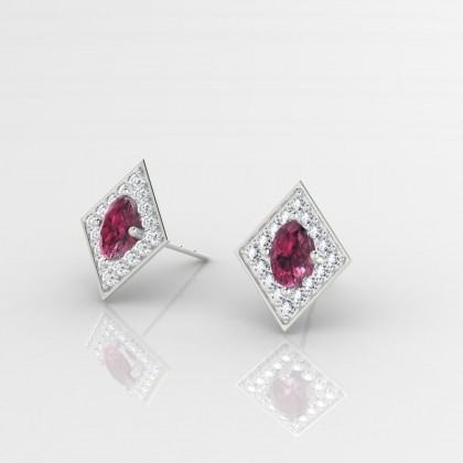 Gloria Boucles d'oreilles Grenat en Argent 925