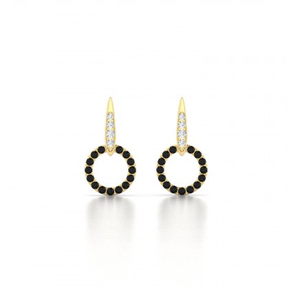 Glow Boucles d'oreilles Diamant noir en Or jaune 18k
