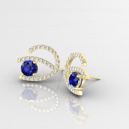 Hédonie Boucles d'oreilles Saphir en Or jaune 18k