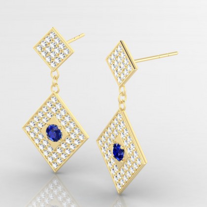 Instant Boucles d'oreilles Saphir en Or jaune 18k