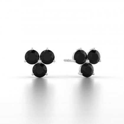 Irène Boucles d'oreilles Diamant noir en Argent 925