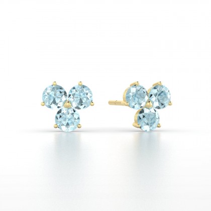 Irène Boucles d'oreilles Aigue-marine en Or jaune 18k