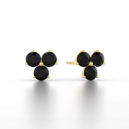 Irène Boucles d'oreilles Diamant noir en Or jaune 18k