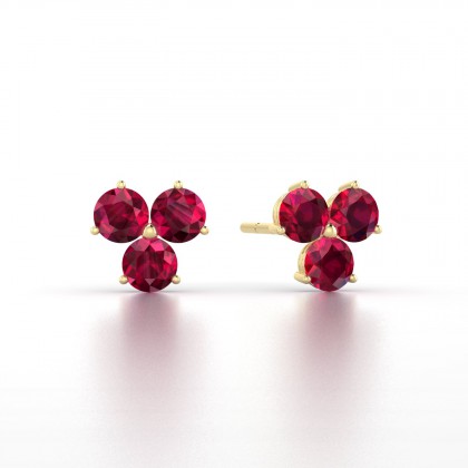 Irène Boucles d'oreilles Rubis en Or jaune 18k