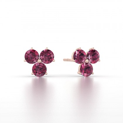 Irène Boucles d'oreilles Grenat en Or rose 18k