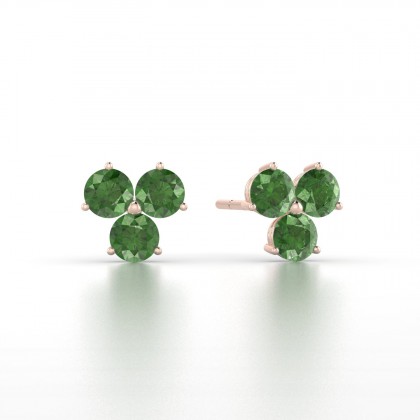 Irène Boucles d'oreilles Tourmaline en Or rose 18k