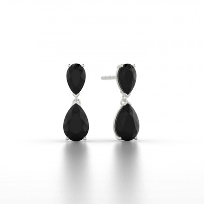 Jeannette Boucles d'oreilles Diamant noir en Argent 925